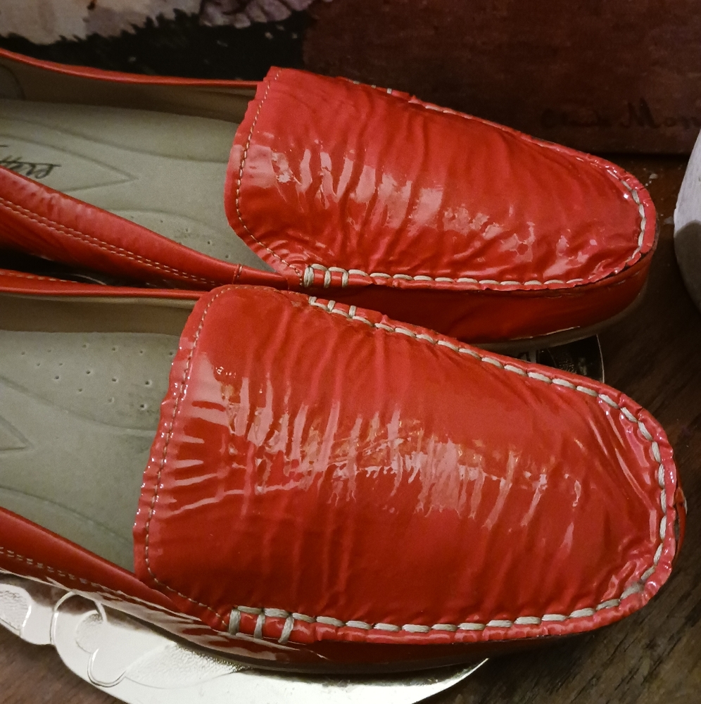 Trotters Leather Orange loafer shoes New!,Size 10W, 🥿Vintage Gift.🎁 💝 - Picture 2 of 16
